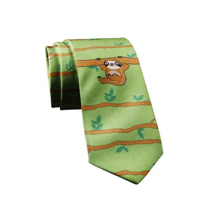 Hanging Sloth Necktie Funny Neckties for Men Nerdy Tie Mens Novelty TIes Funny Ties