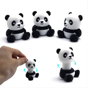 3D Printed Spiral Panda Toy Set, Cute Stretchable Rotating Panda Toy, Creative Gift for Friends & Family