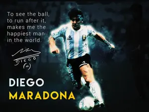 Diego Maradona Poster Football Soccer Quote Art Print (24"x18")