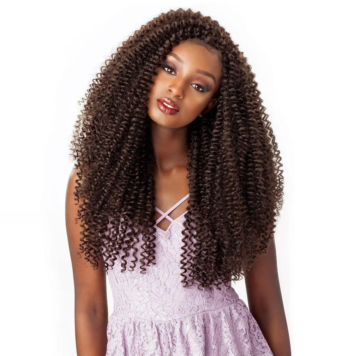 Sensationnel Lulutress Crochet Braiding Hair - Water Wave 18 Inch Fully Folded Diy All Kanekalon Synthetic Locs Twists (1B OFFBLACK)