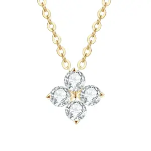 Moissanite Four Leaf Clover Pendant Necklace