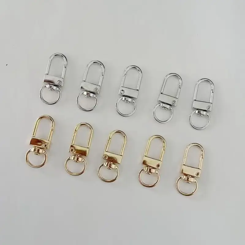 DIY metal door buckle keychain rotating accessory U-shaped buckle electroplated dog buckle bag accessory