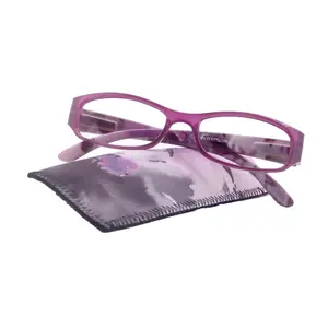 Rosie Premium Reading Glasses, Fashion Reader (Flower Purple) Print, Oval Shape +4  High Magnification, NY Fifth Avenue (Wide Frame) Unisex Lightweight