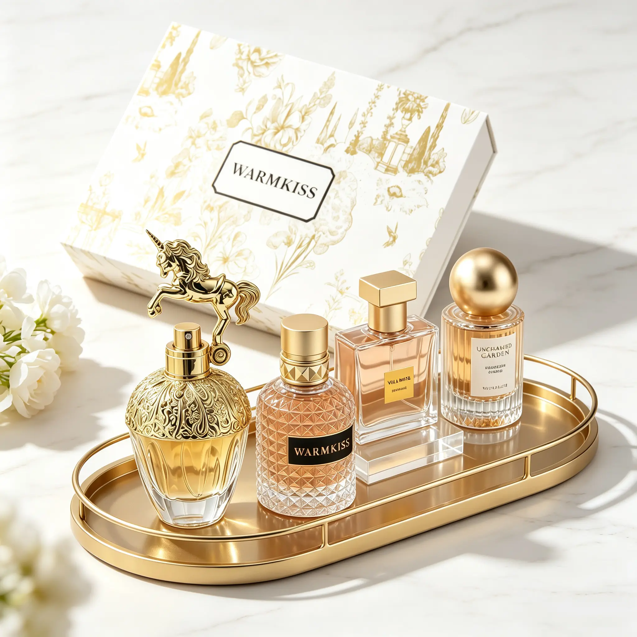 WARMKISS 4-Piece Perfume Gift Set, (50ml+30ml*2+25ml),Contains notes of orange blossom, jasmine, sandalwood and musk, vanilla perfumes, Perfumes For Women, long lasting perfumes, fragrance ensemble set,curations good scent,great holiday gift,