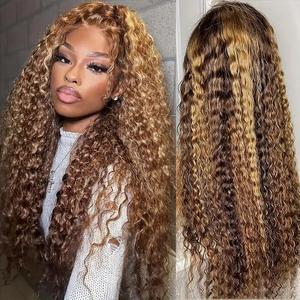 ISEE Wear Go Deep Wave Middle-Long Highlight Brown 180% Density Pre Cut 4*6 Lace Closure Wig Beginner Friendly Gift for Girlfriend/Wife/Family  Vacation Hair #Summervibes#ISEECrochetNewArrivals, Natural Looking Wigs, Glueless Frontal Wig
