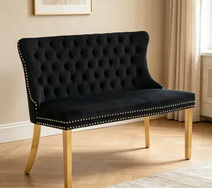 Comfortable Tufted Loveseat Bench for Family Meals