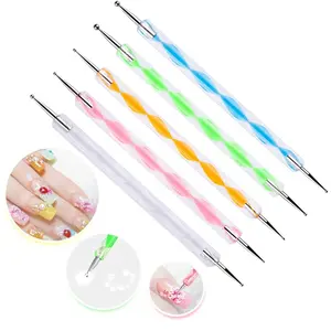 5 pc 2 Way Dotting Pen Tool Nail Art Tip Dot Paint Manicure Kit (5 PC)