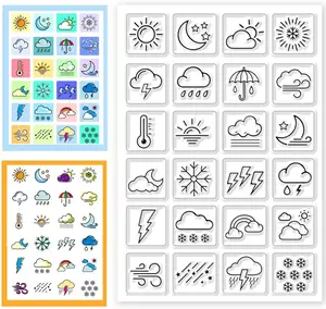 Weather Clear  Transparent   Mini Weather  Seals  for Calendar Planner Decoration and DIY Scrapbooking 6.3 x 4.3inch
