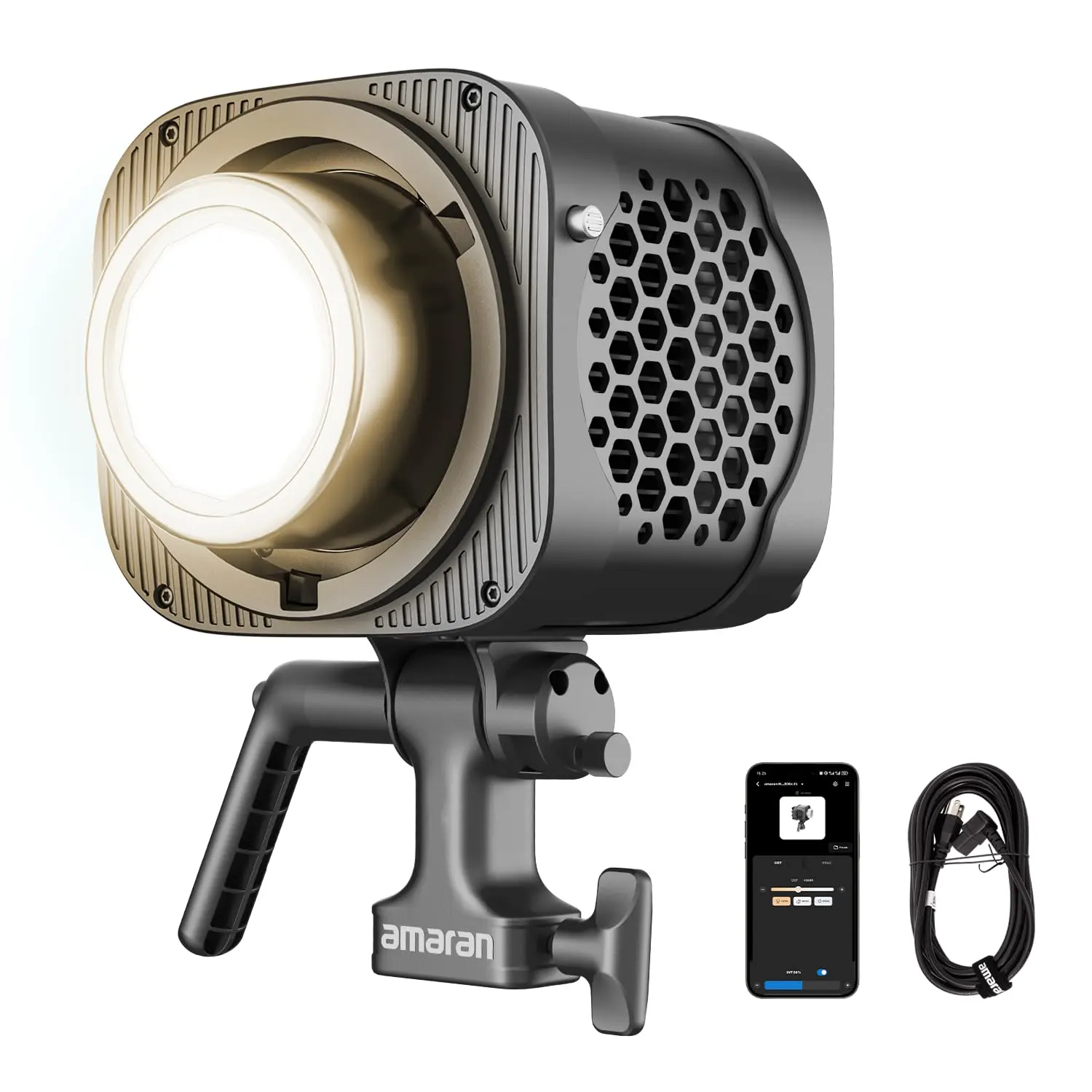 amaran Halo 200x Bi-Color COB LED Video Light 200W 2700K-6500K Continuous Output Lighting NFC App DMX Control Bowens Mount for Studio Photography Video Recording Livestream