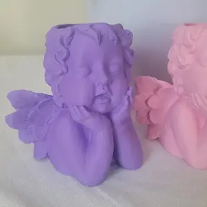 Decorative Angel Planter with Drainage Hole - Choose from Multiple Colors