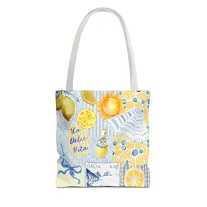 Limoncello Collage Tote Bag | Italian Summer Citrus Pattern Ivory Cove & Co.