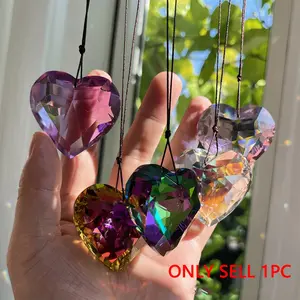 1piece Heart Crystal Sun Catchers with Glass Prism, Hanging Rainbow Maker for Windows & Garden Decor, Fashionable Heart Shaped Decor, Perfect Mother's Day Gift