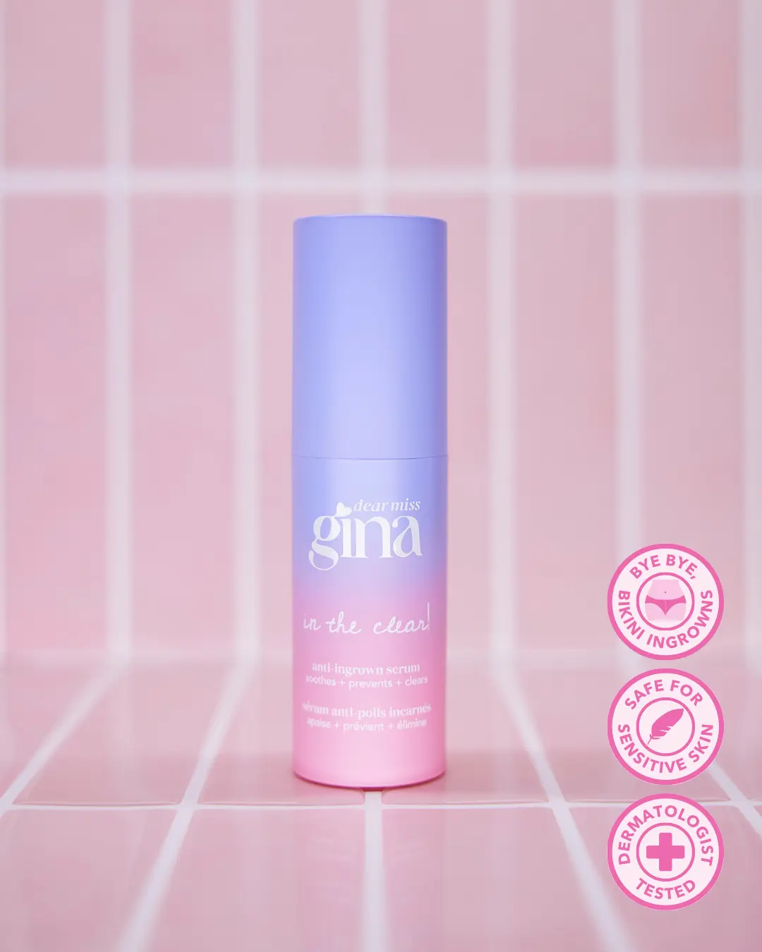 ingrown hair surfacing serum for intimate skin | clears ingrowns | gentle and soothing | for smooth skin | dermatologist tested | dear miss gina