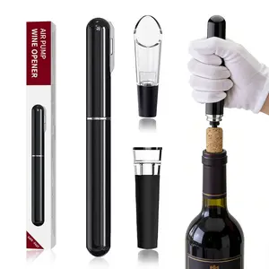 Air Pump Wine Opener Set with Foil Cutter, Drip-Free Pourer & Vacuum Wine Stopper, Easy Cork Removal Wine Bottle Opener Kit for Home, Restaurant & Party