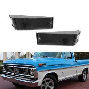 2pcs Pair Smoke Front Turn Signal lamps Light Lamp Lenses For 1970 1971 1972 Ford F100 F250 F350,Replace OEM D0TZ-13208-B, D0TZ-13209-B