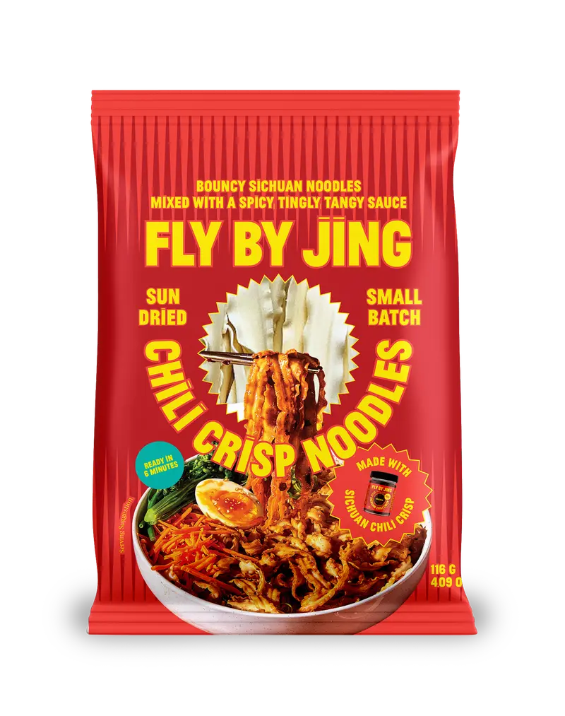 Fly By Jing Chili Crisp Instant Noodles 6 Pack – Spicy & Savory, High Protein, Vegan & Non-GMO