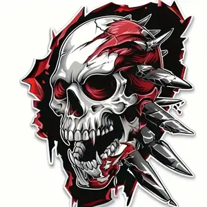 Skull Style Stickers Inspired by Halloween Tattoos, Vinyl Sticker, Premium Skull Stickers, Skull Decal, Sticker Decals, Perfect for Cars Trucks Motorcycles Tablets Walls Doors Windows Yachts Boats