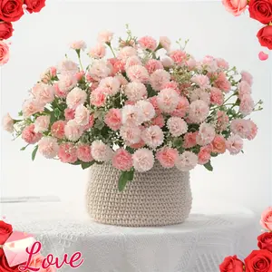 1pc, 20 Heads Artificial Flowers, Fake Hydrangeas, Faux Flower Bouquet, Wedding Flowers For Home Hotel Decorations Valentine's Day Gifts Birthday Gifts, Teacher Appreciation Gifts, Graduation For Teache