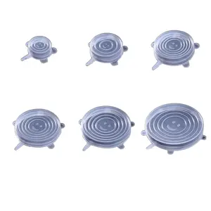 Silicone Stretch Lids, Silicone Fresh-Keeping Cover 6-Piece Set, Stretchable Cup Cover, Reusable Elastic Bowl Covers, Universal Cover, Multifunctional Fruit and Vegetable Fresh-Keeping Film Fresh Keeping Bowl Cover