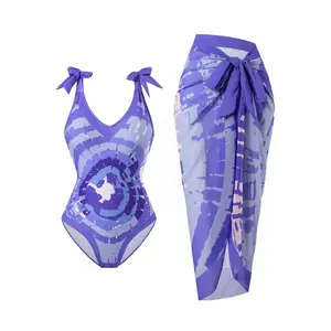 Swimsuit Women Floral Print Slimming with Cover Up Swimwear Swim Female Bikinis Sliming Bodysuit Beachwear