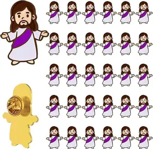 30 Pcs Mini Jesus Toys Figurine Bulk Christian Mini Jesus Pins Bulk Religious Pins Gifts for Church Religious