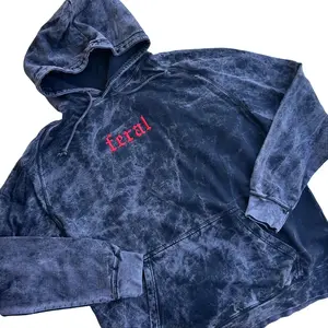 Vintage Washed Hoodie - Feral Embroidered, Unisex, Gift for Dad, Monster Sweatshirt, Goth, Zombie, Halloween, Scary, Rock, Punk, Metal