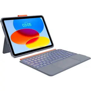 Case with Keyboard for iPad 10th Generation & 11th (A16, 2025):   Detachable  Stand Rechargeable Keyboard with Folio Slim Compact Removable Cover with Trackpad, White Backlit