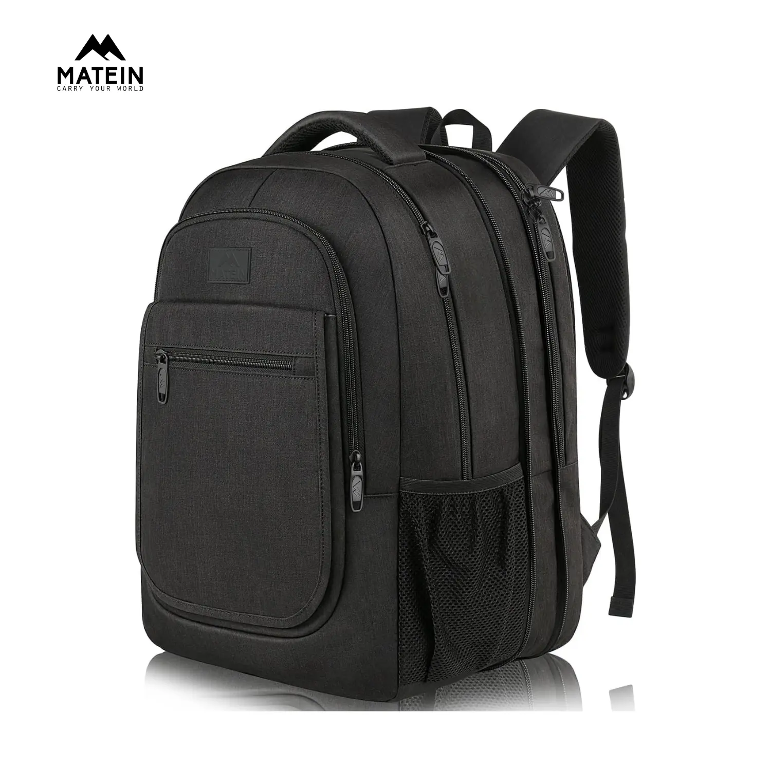 MATEIN Expandable Laptop Backpack, Unisex Plain Polyester Travel Bag for Business & College with Anti-Theft Pocket, Water-Resistant, Fits 15.6 Inch Laptop, Laptop Bag, Travel Gifts