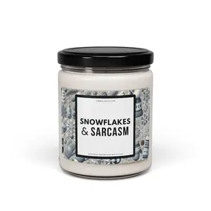 Snowflakes & Sarcasm Candle, by Candle Quilts