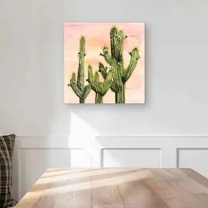 Begin Home Decor C1MP1616DG6E78 16 x 16 in. Weberocereus Cactus - Exotic Bedroom Metal Print Wall Art - Decor