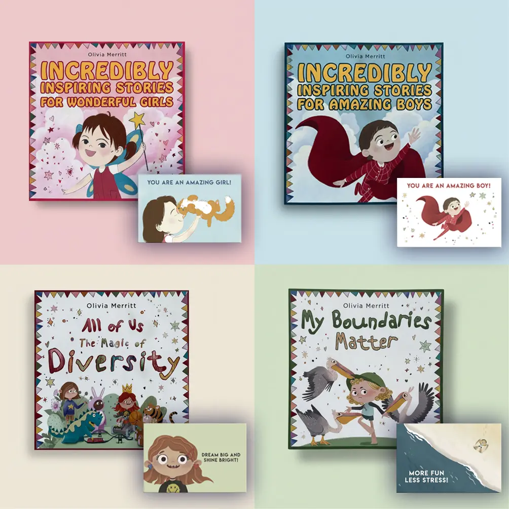 Olivia Merritt 4 BOOKS Bundle All of Us Magic of Diversity My Boundaries Matter Incredibly Inspiring Stories for Wonderful Girls and Amazing Boys