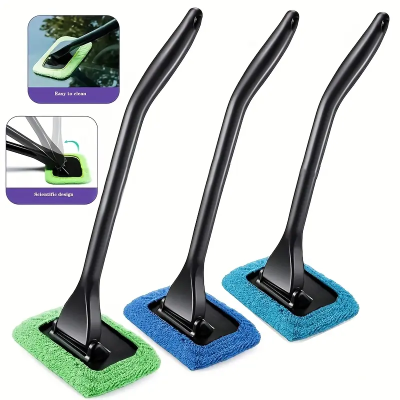 3-Piece Window Windshield Microfiber Car Wiper Glass Brush