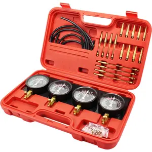 Summervibes Vehicle Multi-Function Engine Tuning Fuel Vacuum Carburetor Synchronizer Tool Kit, Calibration-Ready Gauges, Hoses Set, Brass Tubes, Rubber Hose