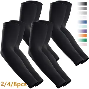 1/4/8 Pairs Available Breathable Half-Finger Sun Protection Sleeves, Comfortable Sports Accessories for Cycling & Outdoor Running,