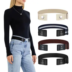Belts for Women/Men Buckle Free Elastic Belt Invisible No Buckle Stretch Waist Belt For Jean Pants,Dresses,No Bulge
