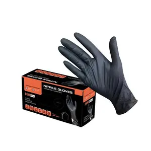100PCS  Nitrile Gloves, Black Nitrile Gloves, Powder-Free Non-Sterile, Disposable Glove, Cooking Cleaning Disposable Black Gloves