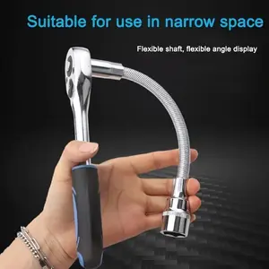 1pc, Chrome Vanadium Steel Extension Bar with 1/4" Drive End - High Torque, Bendable, And Rust-Resistant for Automotive Maintenance, Car Repair Tool