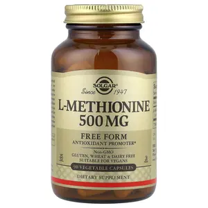 Solgar L-Methionine, 500 mg, 90 Vegetable Capsules