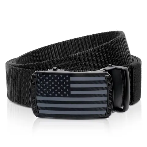 Men's Heavy-Duty Adjustable Ratchet Golf Belt - Durable Nylon Webbing Tactical Durable Belts for Elders, Everyone, Daily Use, with Automatic Buckle, Beads, Strong Hold, Multi-Size Auto Slide Buckle Design