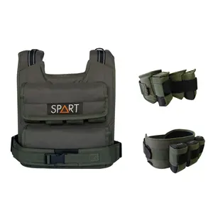 SPART Adjustable Weighted Vest SET with Removable Pockets for Enhanced Training and Stability 2.5LB-40LB Customizable Weight Ideal for Versatile Training Sessions