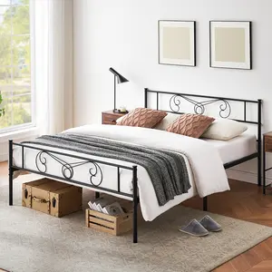 Vibrant Purple Twin Metal Platform Bed Frame, Complete with Sturdy Headboard and Footboard, Reinforced Steel Slat Support for Stable Rest, Quick Hassle-Free Assembly, Sleek Solid Structure, Practical Bedroom Base, No Extra Foundation Required