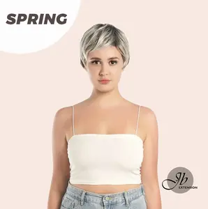 JBEXTENSION Pixie Cut Silver Fashion Women Wig SPRING