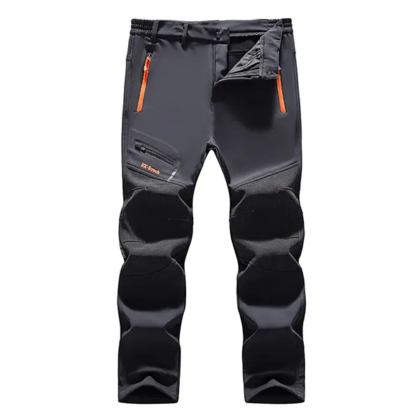 Men's Winter Fleece-Lined All-Weather Pants - Breathable Waterproof, Knee Support, Warm Outdoor Hiking Expedition Bottoms, All-Weather Men's Pants, Breathable Waterproof Men's Pants