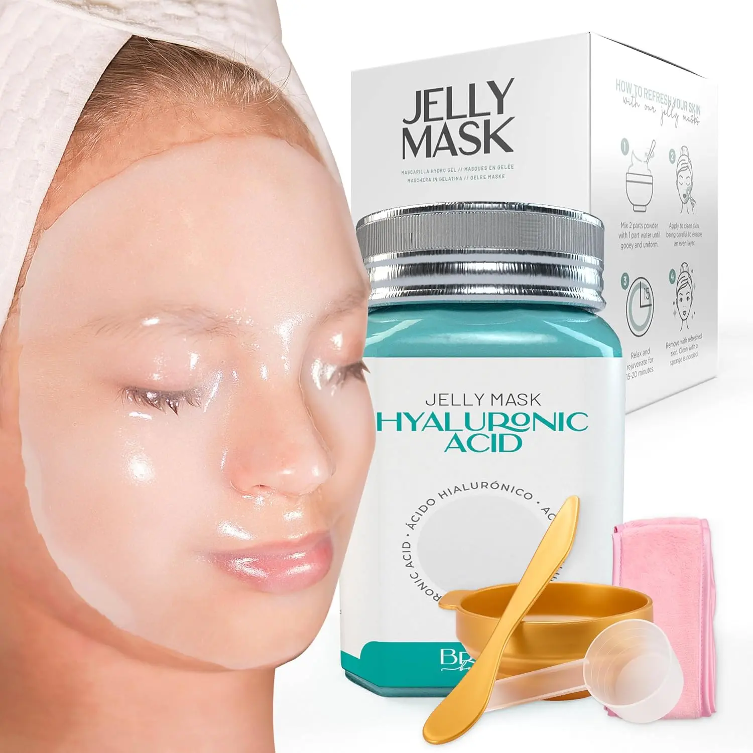 Jelly Mask Peel-Off Hyaluronic AC Face Care Mask – 23 fl oz Rubber Mask Jar for 30–35 Treatments – Moisturizing Spa Gel Mask for Men & Women Advanced