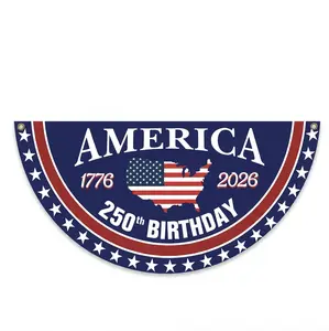 250 Years Anniversary Bunting Flag 1776-2026 USA Patriotic Banner 18*36in/36*72in Durable Fabric with US Map Stars & Stripes for Porch Yard Party Home Decor