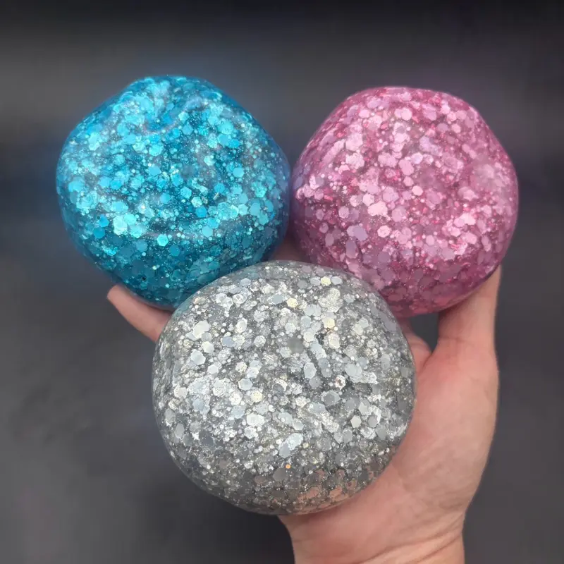 Disco glitter ball slightly slushy stressball