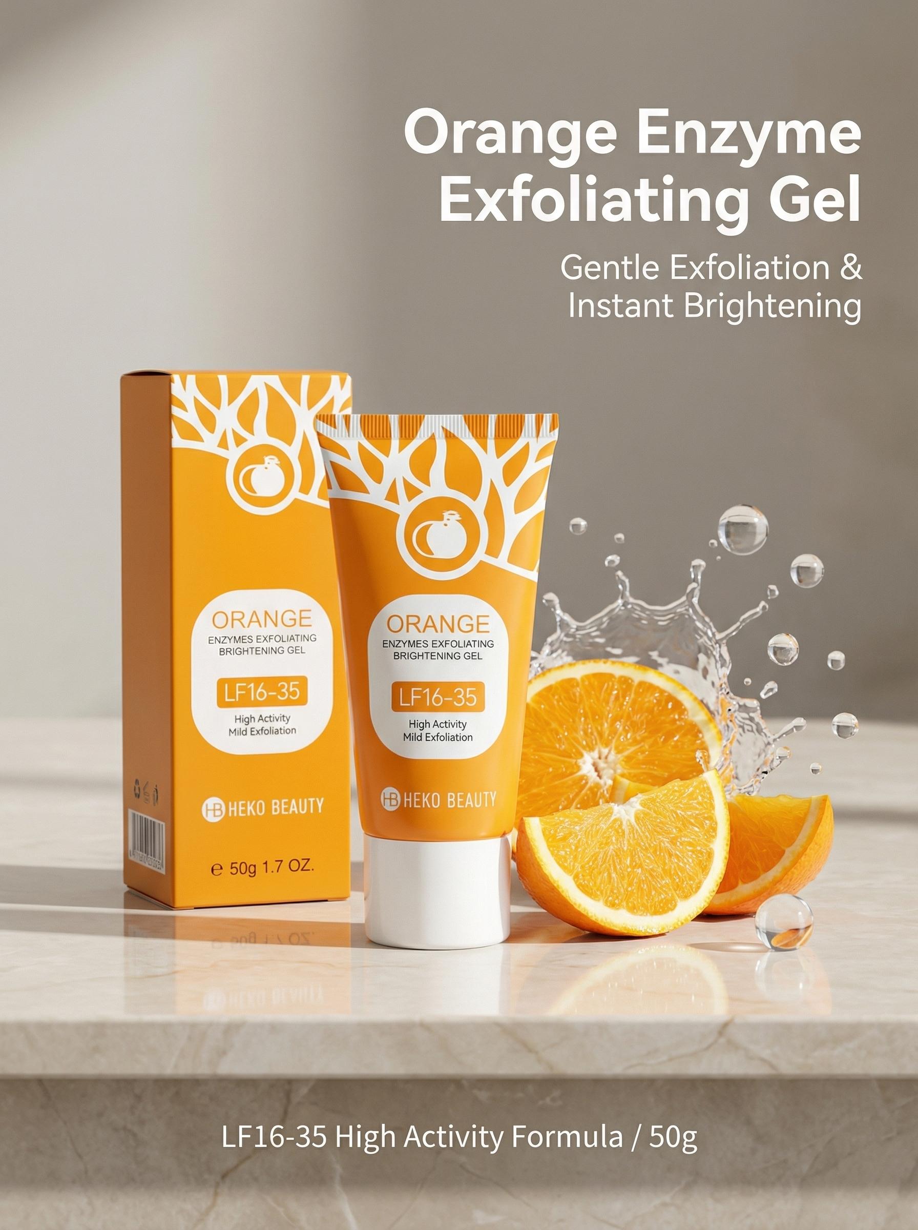 Orange Exfoliating Gel, Moisturizer Face Body Scrub Gel,Deep Cleansing Moisturizing Facial Exfoliator,Natural Orange Peeling Gel Face Scrub，Halloween gift