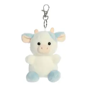 Palm Pals Adorable Skyla Blueberry Cow Blue Soft Plush Collectable Stuffed Animal