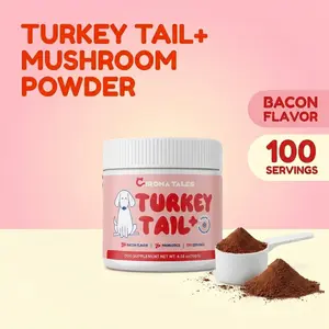 Mushroom Immunity Powder for Pets&Turkey Tail for Dogs Mushroom Powder Supplement - Dog Probiotics and Functional Mushrooms for Digestion Support, Sensitive Stomach & Immune Booster - All Ages 100g