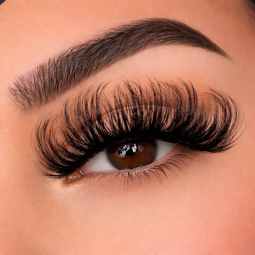 Unique D Curl Fluffy Volume Faux Lash Strip with Spoolie, Dramatic Curly Criss-Cross False Eyelashes